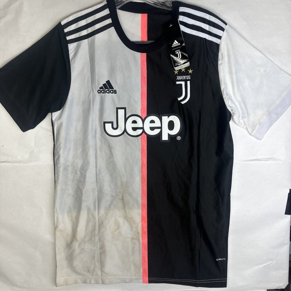 Genuine Adidas Juventus 2019/20 Home Soccer Jersey Men’s size (L)Ronaldo stained